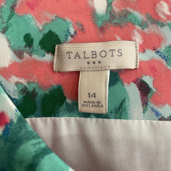 TALBOTS Women's Size 14 Dress Impressionist Floral Print Sleeveless Summer - Picture 4 of 9